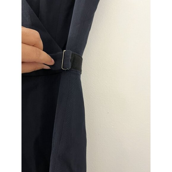 Womens Theory Eldah Paramount Navy Blue Sleeveless Wool Blend Wrap Dress Size 4 - Picture 5 of 9